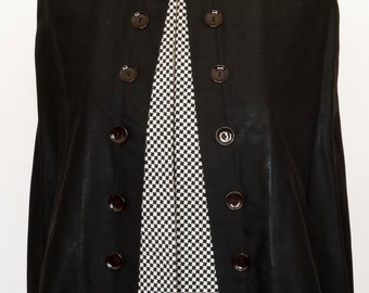 Mod 1960s Cape/Mod Black and White Cape/Vintage Cape