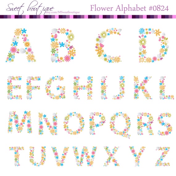 free flower alphabet clip art - photo #23