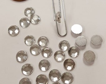 288 Vintage German Glass Crystal 30ss Round Table Top Faceted Cabochons 4534