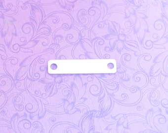 1.75" (44.45mm) Long Rounded Rectangle with Two Holes - Shoe Tag Blanks - Aluminum Stamping Blanks - Metal Stamping Blanks - 14g - #190