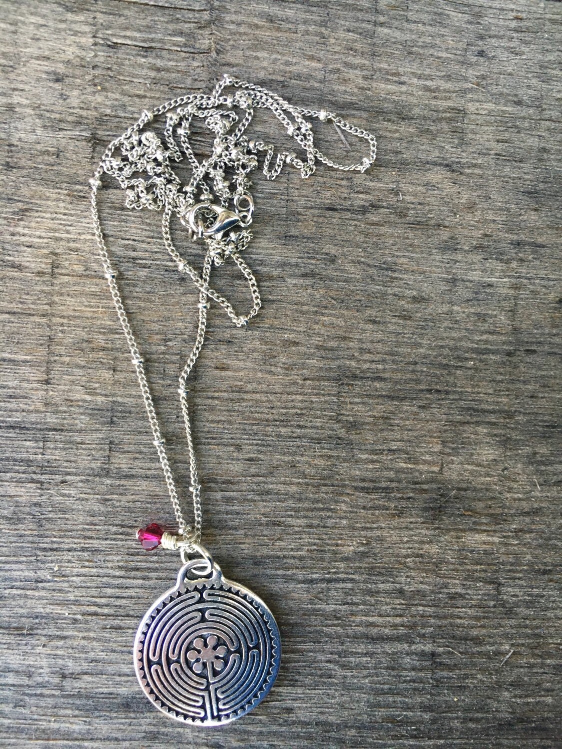 Large Labyrinth Necklace in Fuchsia