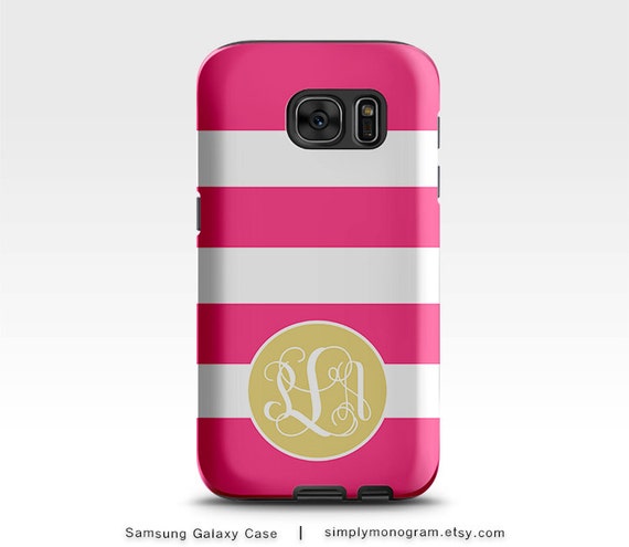 Hot Pink Stripes and Gold Case