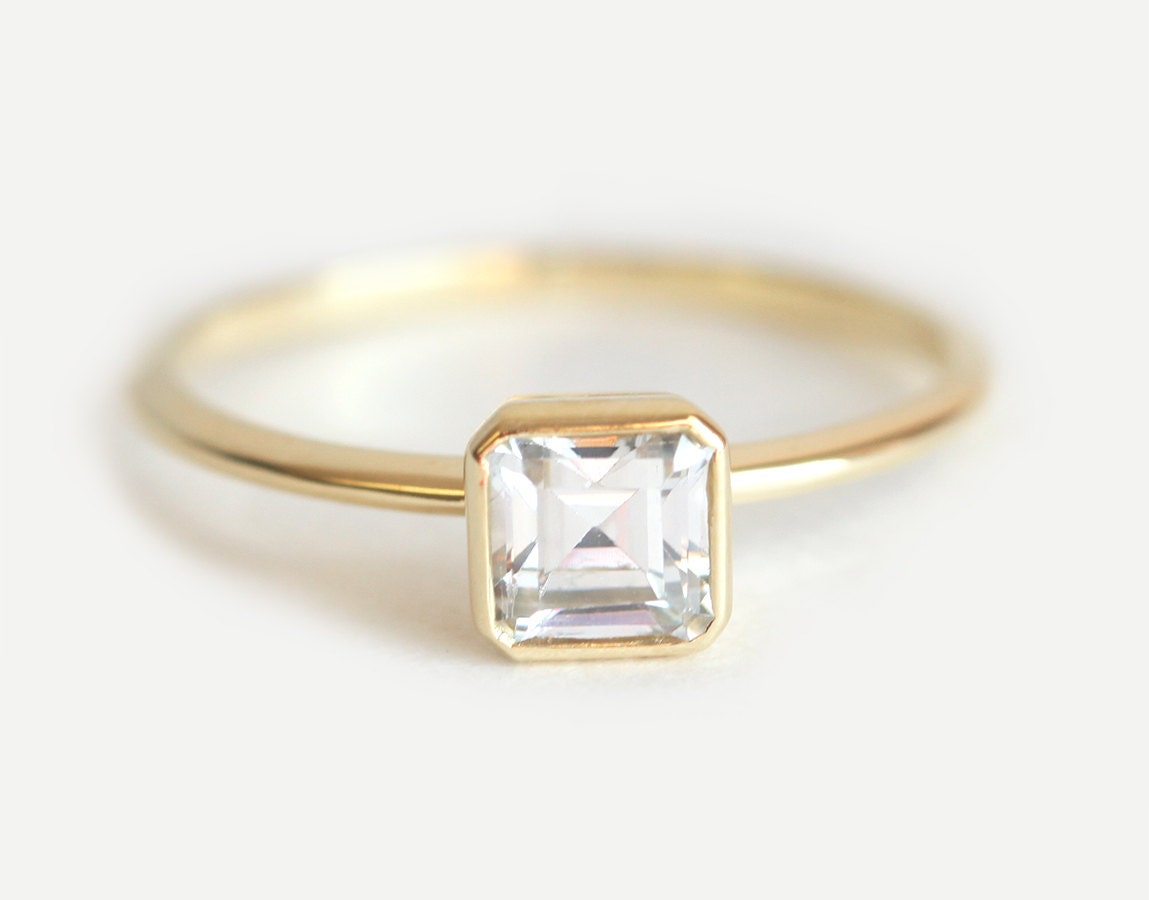 Asscher cut engagement rings etsy