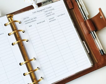 Debt Tracker Planner Insert