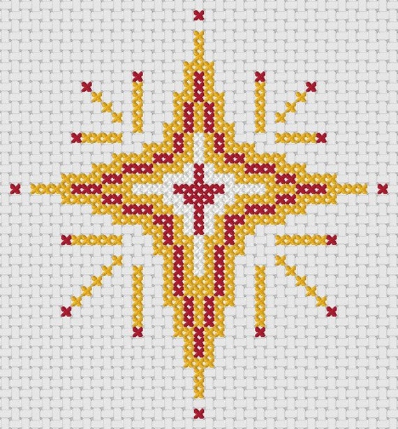 Christmas cross stitch pattern two Christmas star by MKDesignArt