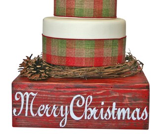 Christmas Cake Stand Holiday Decor Country Rustic Solid Wood Cupcake Candy Bar Christmas Cake Stand Holiday Decor Country Rustic Solid Wood Cupcake Candy Bar