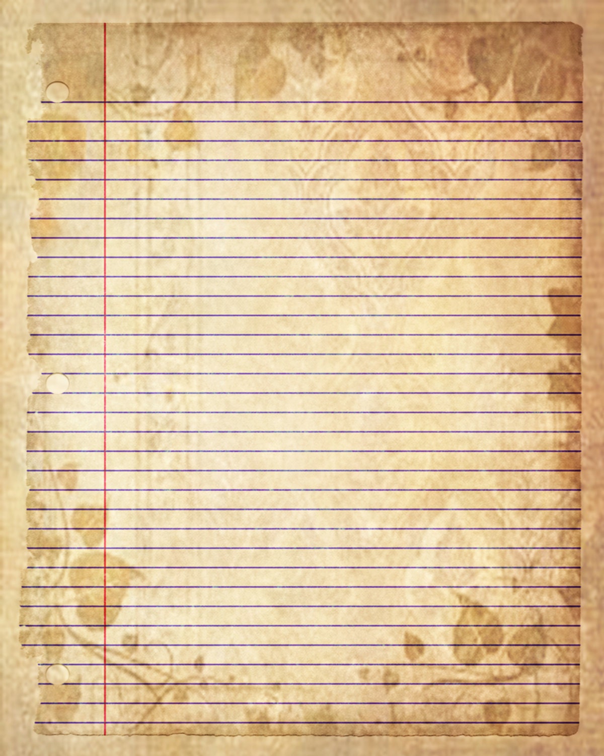 printable-journal-page-sepia-leaves-lined-digital-stationery