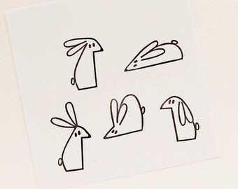 Bunny stamp set, Easter bunny stamp, Easter gift, best friend gifts, woodland stamp, love bunny, valentines gifts, bunny kids gift