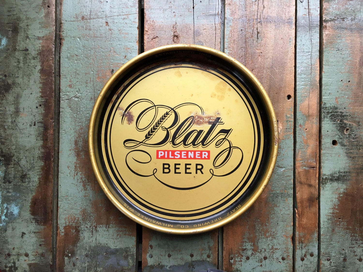 Vintage Blatz Beer Serving Tray Blatz Pilsener Beer