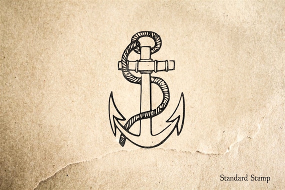 Leading Seaman Anchor and Rope Rubber Stamp 2 x 2 inches