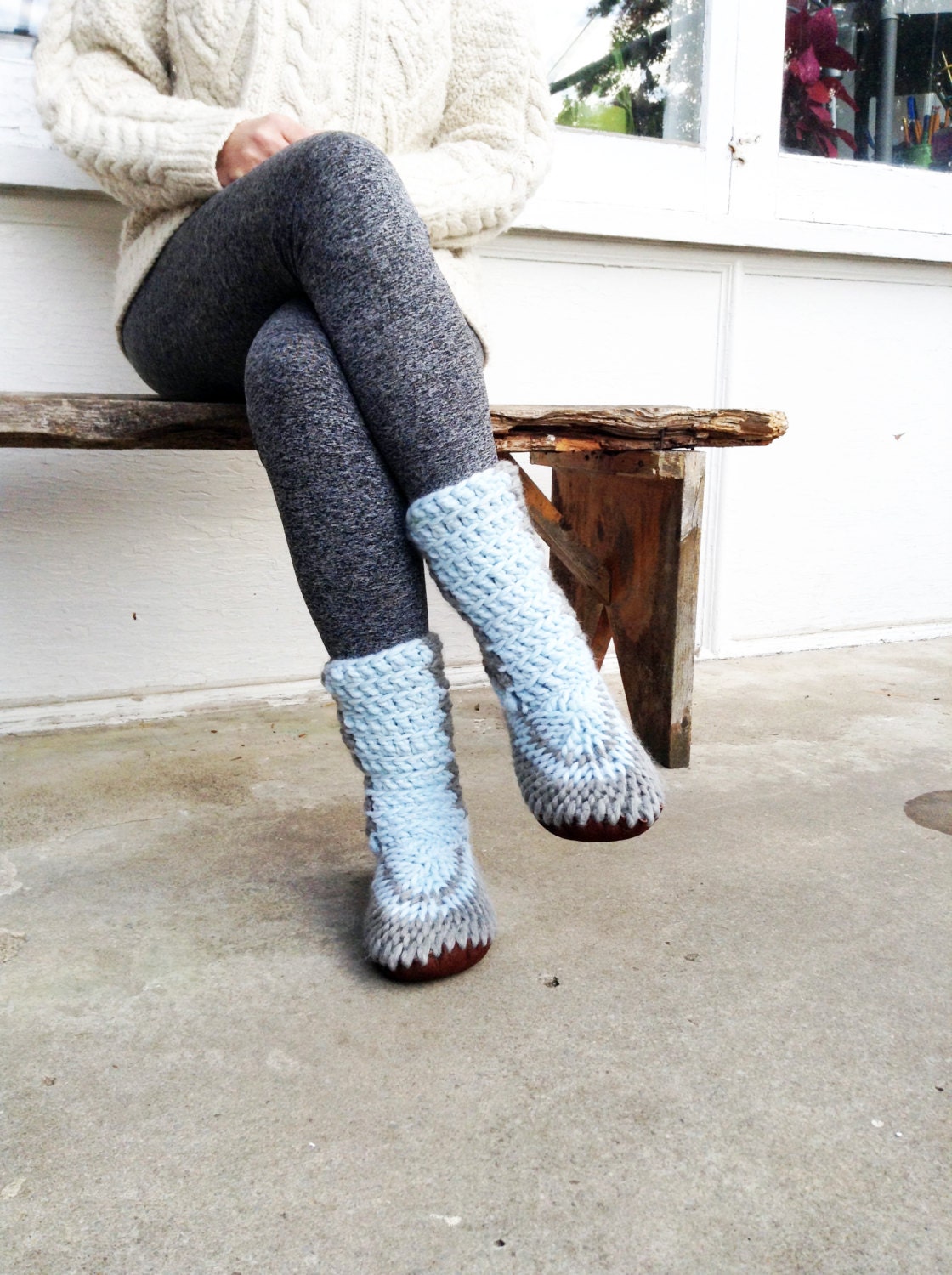 knitted top boots