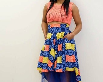 Ankara Skirt / African Print Skirt /African Print High Low Skirt / High Low Ankara Skirt