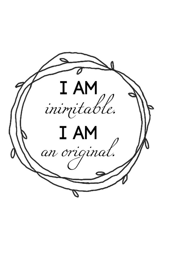 Items similar to Framed Quote - I Am Inimitable. I Am An Original ...