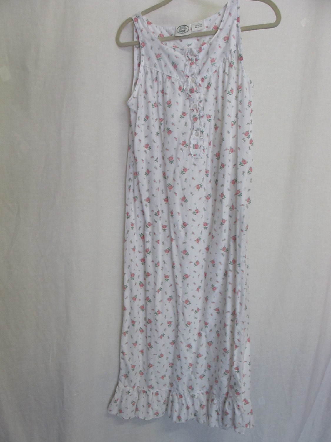 Floral Cotton Nightgown Old Fashioned Nightgown 1970 Nightgown