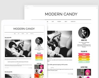 Premade Blogger Template — Fashion Blogger — Bold Template — Modern Blogger Design — Neon Colors — Lifestyle Blogger — Portfolio / Candy