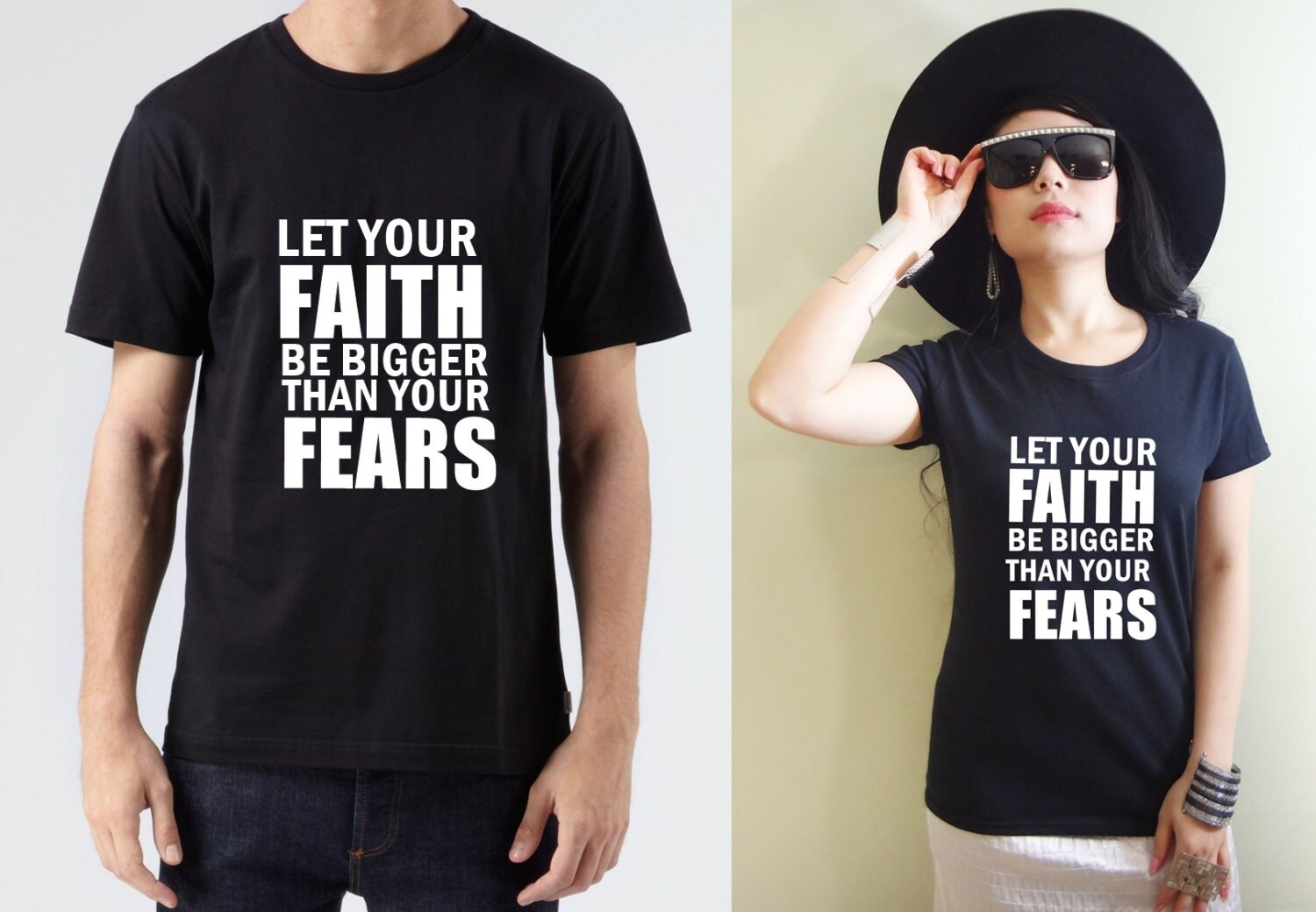 Faith over fear shirt. Men's Christian shirts. Christian