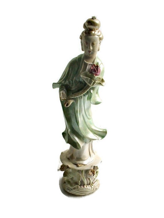 Porcelain Kwan Yin Figurine with Removable Hand Made in Hong