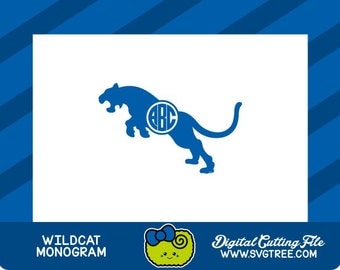 Wildcat SVG, College Monogram, Kentucky SVG, Cats, SVG Files, Vector Art, Cricut Design Space, Silhouette Studio, Digital Cut Files