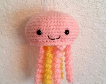 Items similar to Rainbow Amigurumi Jellyfish on Etsy