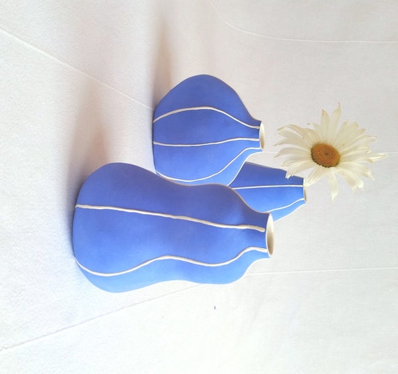 Bud vase collection. Setof3 ceramic flower by krikriceramics