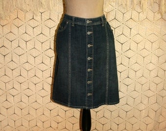 Denim Skirt XL Womens Plus Size 16 Jean Skirt Button Up Skirt Midi Skirt Short Denim Skirt Chicos Womens Clothing