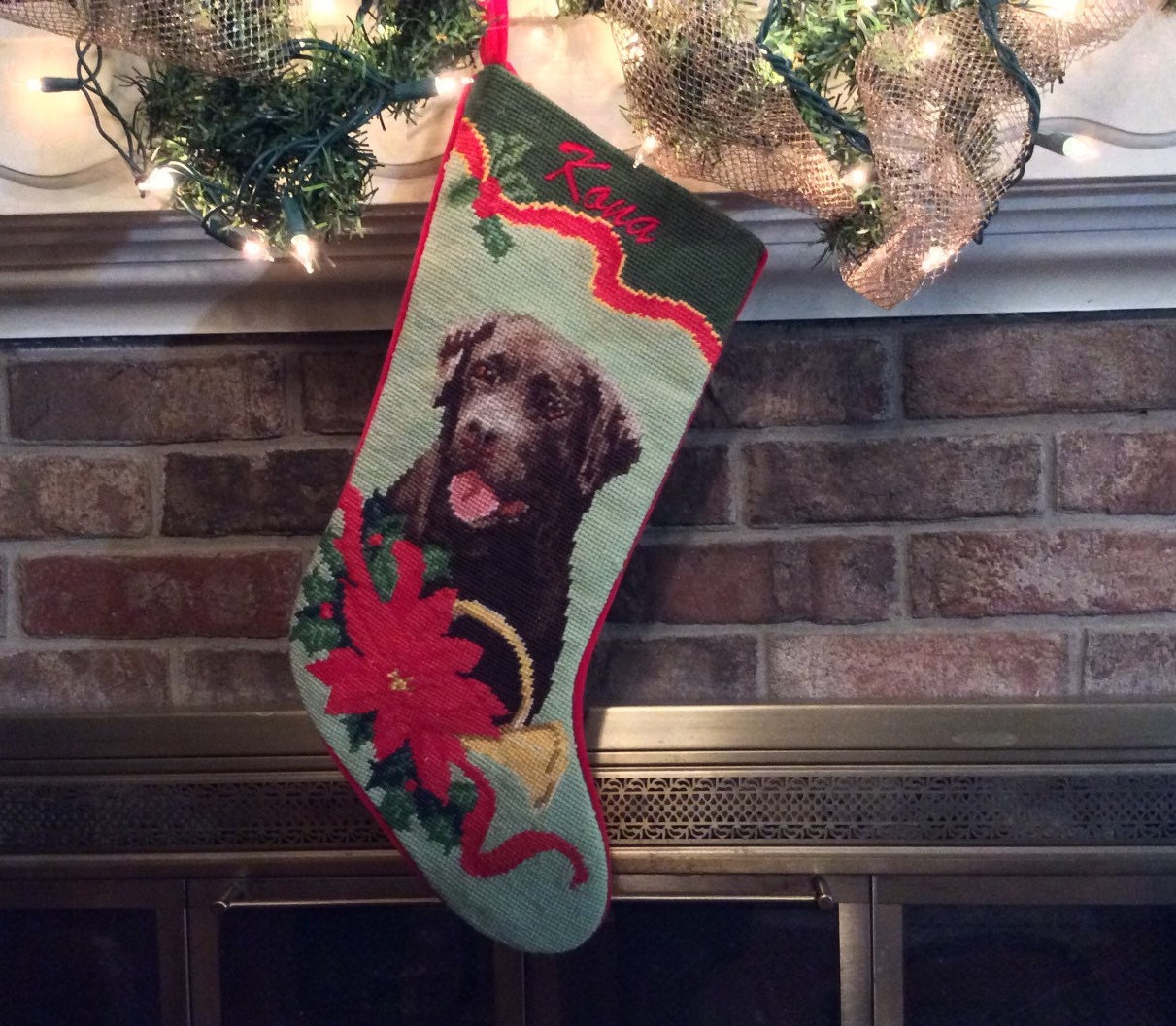 pre stuffed dog stocking