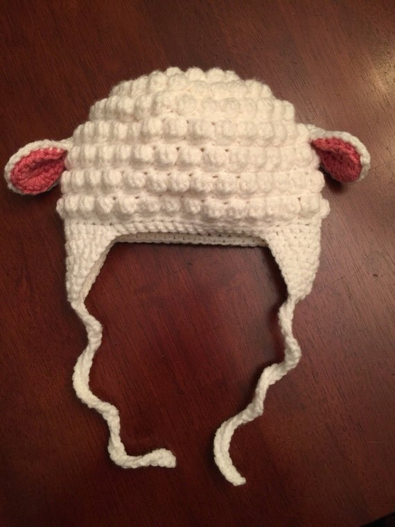 Crochet Lamb Hat Made to Order choose your size