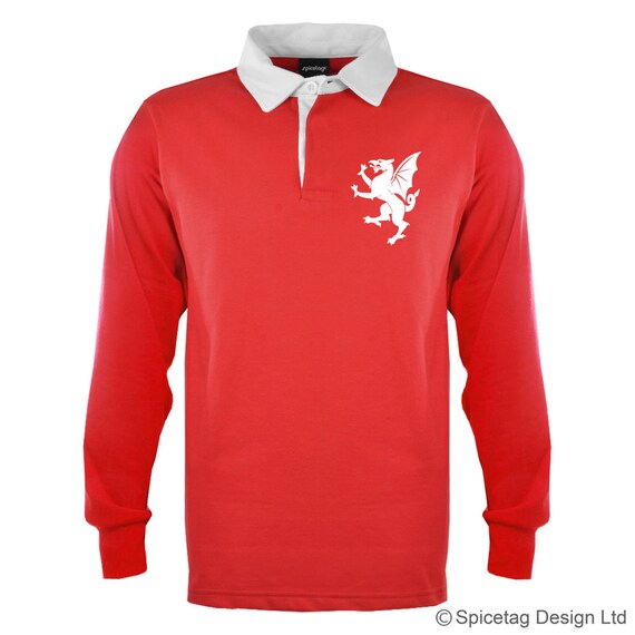 Retro Wales Rugby Jersey Scarlet Red Jumper Vintage Style