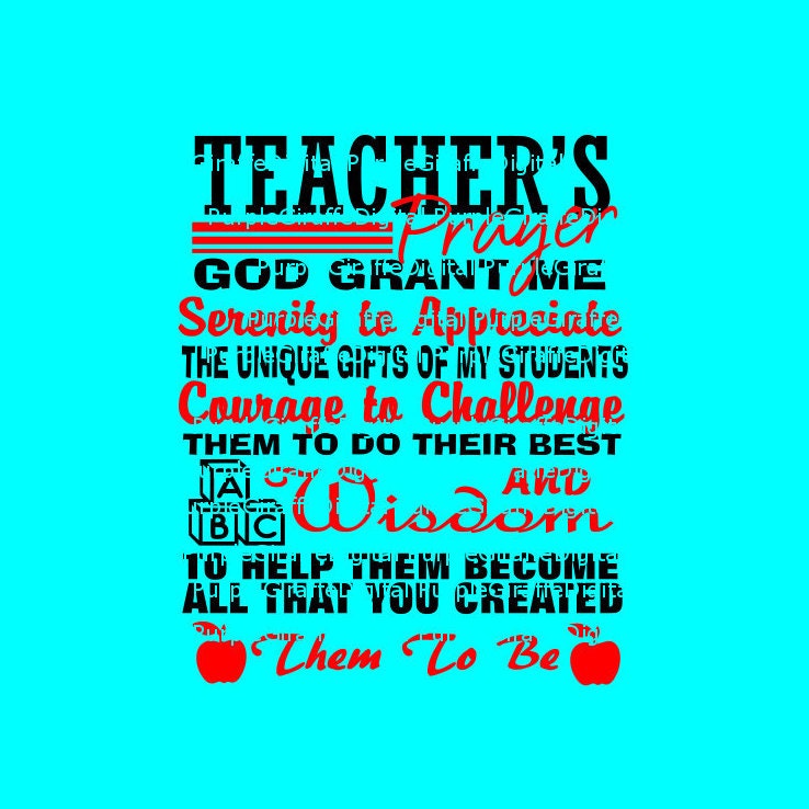 Teachers Prayer SVG Teachers SVG and DXF by MyPurpleGiraffeShop