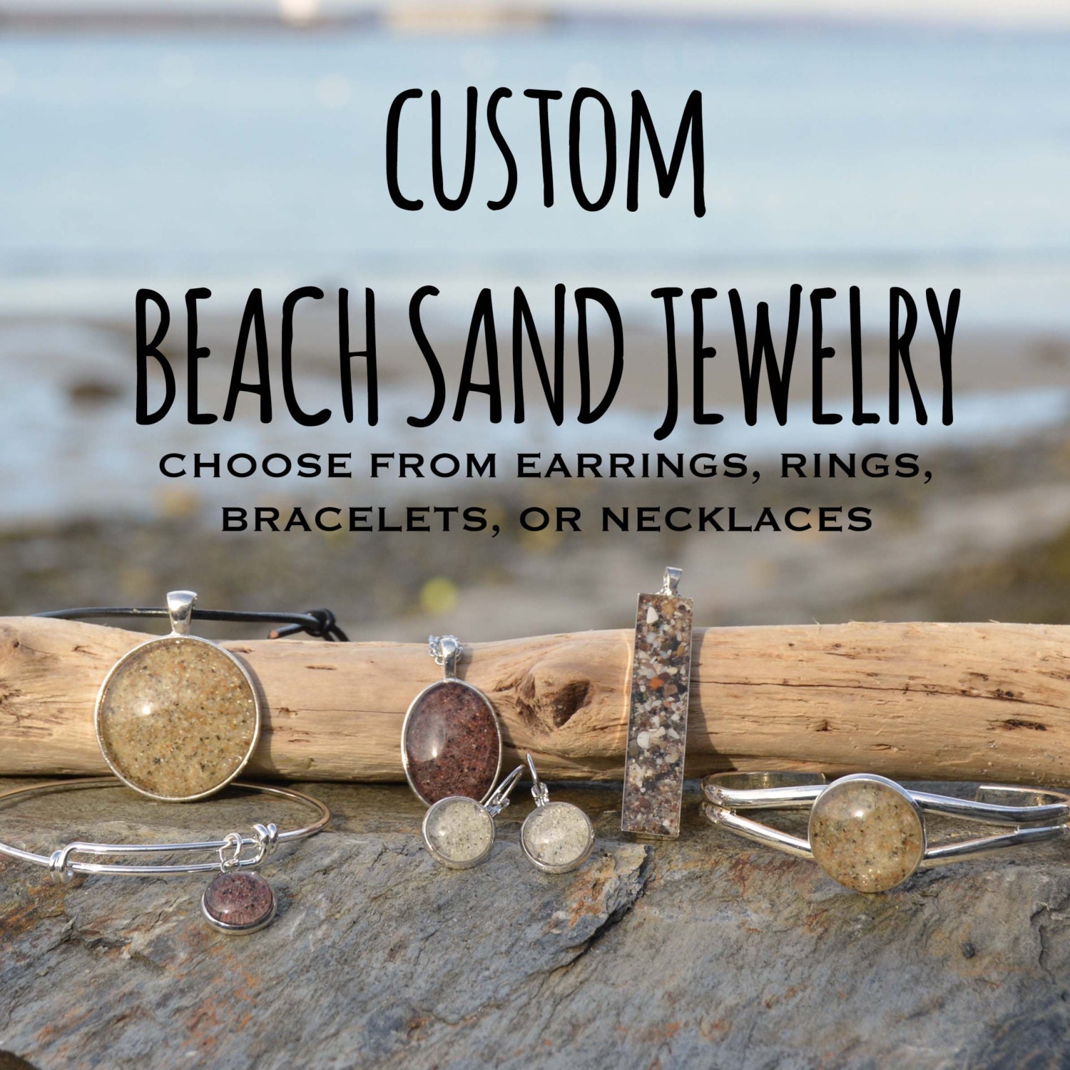 Beach Sand Jewelry Custom Earrings Rings Bracelets By Beachdashery