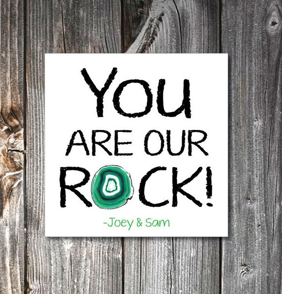 Items similar to Fathers Day Card- You are Our Rock Tag ...