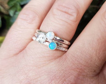 Opal stacking ring | Etsy