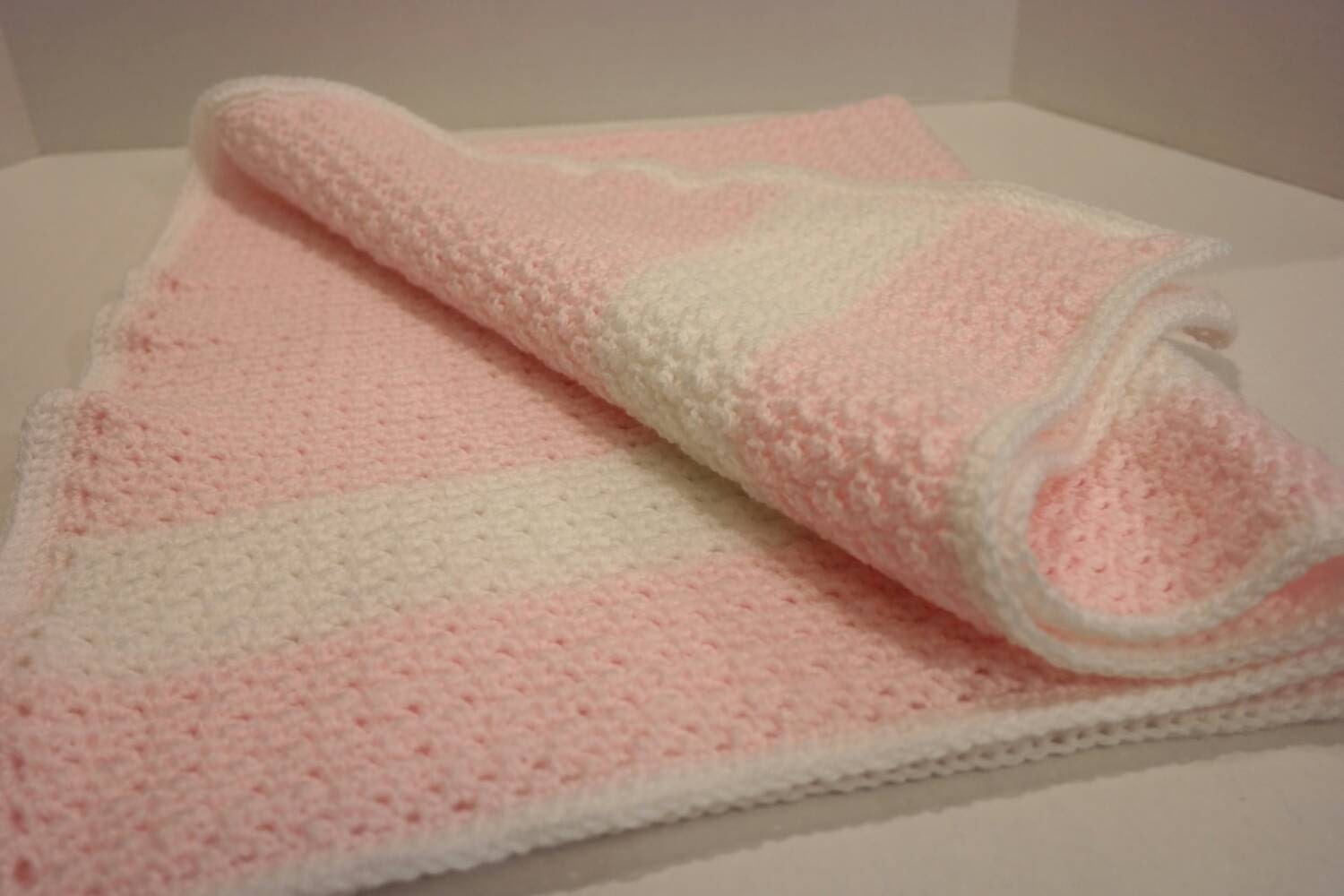 Pink and White Baby Blanket