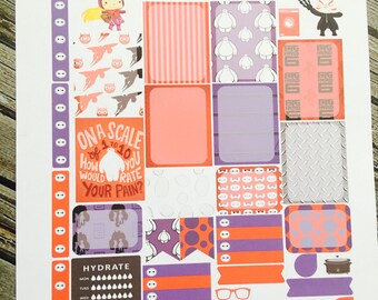Hero Robot Weekly Planner Stickers Set, for use with Erin Condren Life Planner, Happy Planner