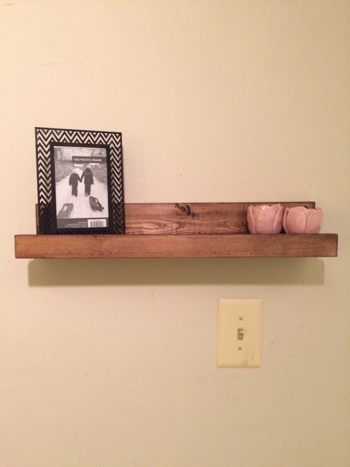 Rustic wood floating shelf wooden ledge shelf rustic home