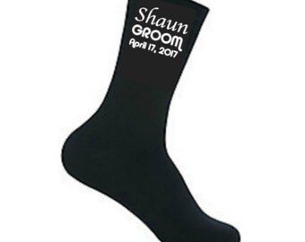Personalized Groom Socks, Husband Socks, Groom Gift, Wedding Socks, Best Man, Usher, Groomsman, Grooms Socks, Father Of The Bride,
