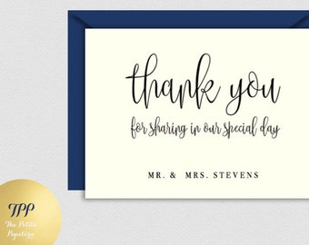 Thank You From The New Mr. And Mrs. Thank You Card Brush