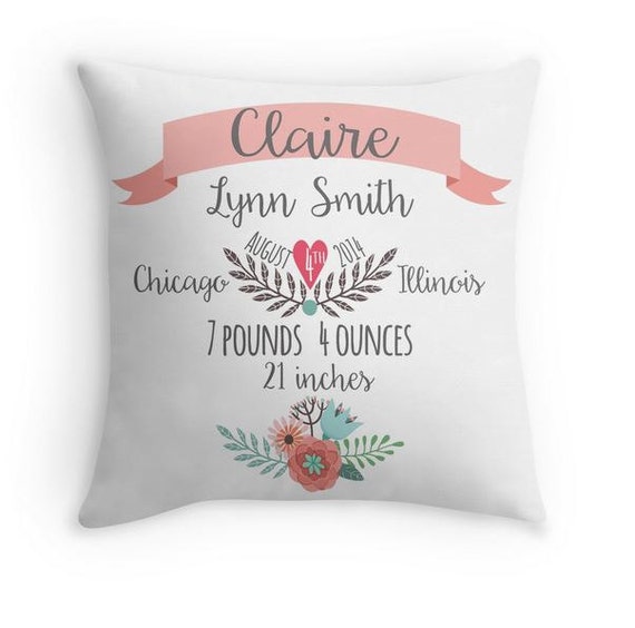birth announcement pillow personalized baby pillow baby birth announcement pillow personalized baby pillow baby
