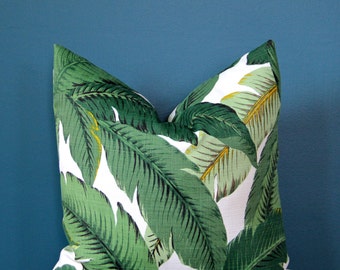 Tropical Pillow Cover - Palm Leaf Pillow Cover - Island Decor - Outdoor Pillow Cover - Swaying Palm Pillow - Banana Leaf - Hollywood Miami