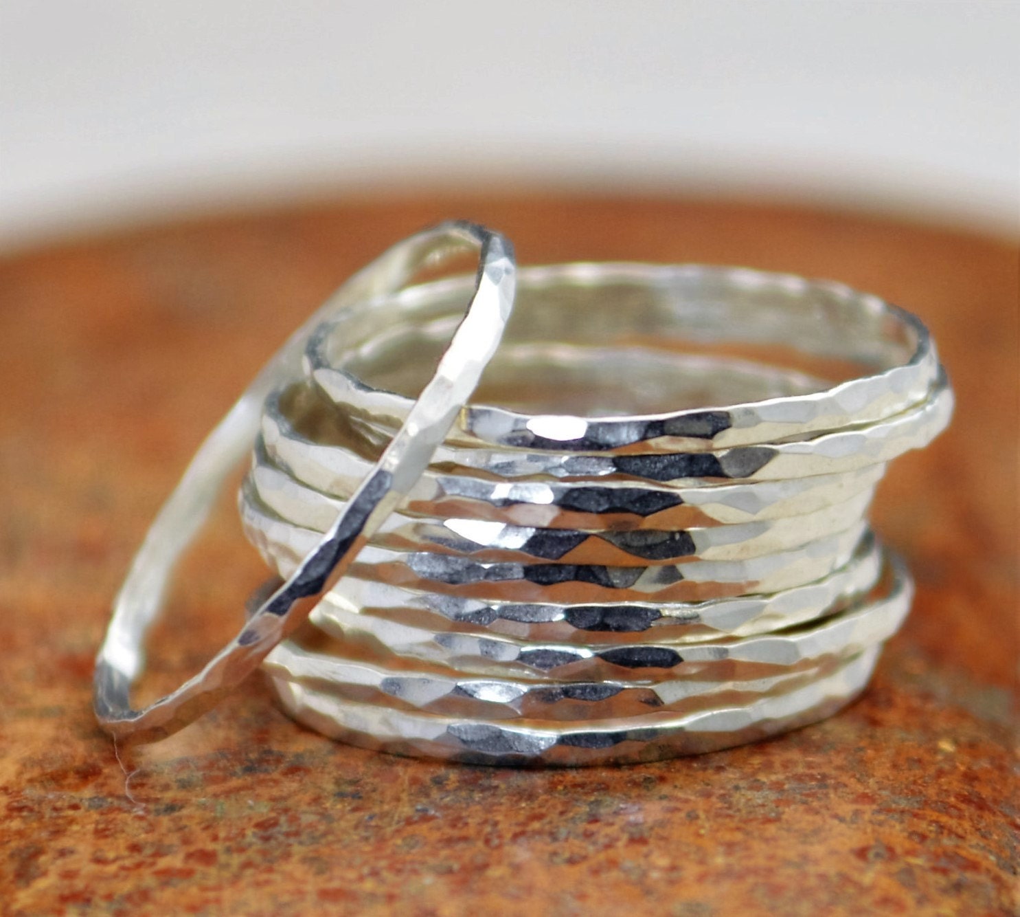 Super Thin Pure Silver Stackable Rings Silver Stacking