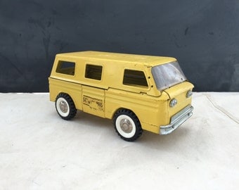 Structo School Bus 1960s - Vintage Metal Toy Truck - Pressed Metal Vehicle - Schoolhouse Decor - Collectible Toy - Child Truck - Bus