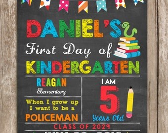 First Day of School Chalkboard, ANY GRADE , First Day of School Sign, Back to School Chalkboard Sign, 1st Day of School Printable Sign