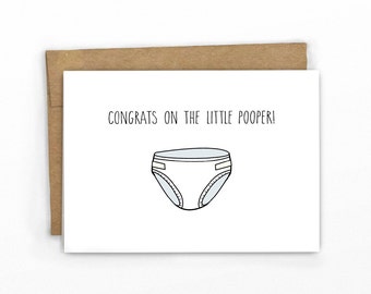 Funny New Baby Card | Baby Congrats Card | Expecting Baby Card ~ Little Pooper!