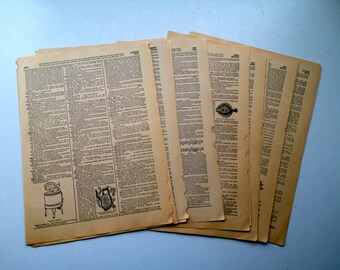 Vintage Dictionary Pages. English Dictionary, Set of 10, Vintage Book Pages. Old Book Pages. Scrapbook Ephemera. Paper Pack. Journal Paper.