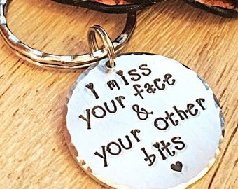 Long Distance Boyfriend Gift, Long Distance Relationship, Long Distance Gift, Long Distance Keychain, I Miss Your Face, Gifts for Men