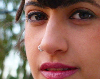 Tribal Nose Ring, Silver nose ring, nose ring, Delicate nose ring, Nose Hoop, nostril ring, 925 Silver nose hoop, Indian nose ring, septum