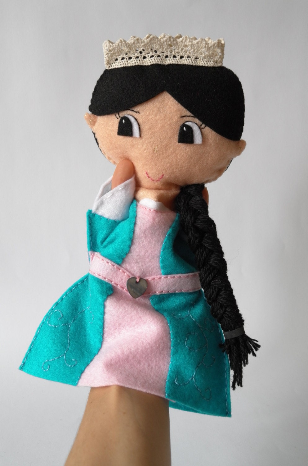 Princess doll hand puppet felt doll handmade doll rag