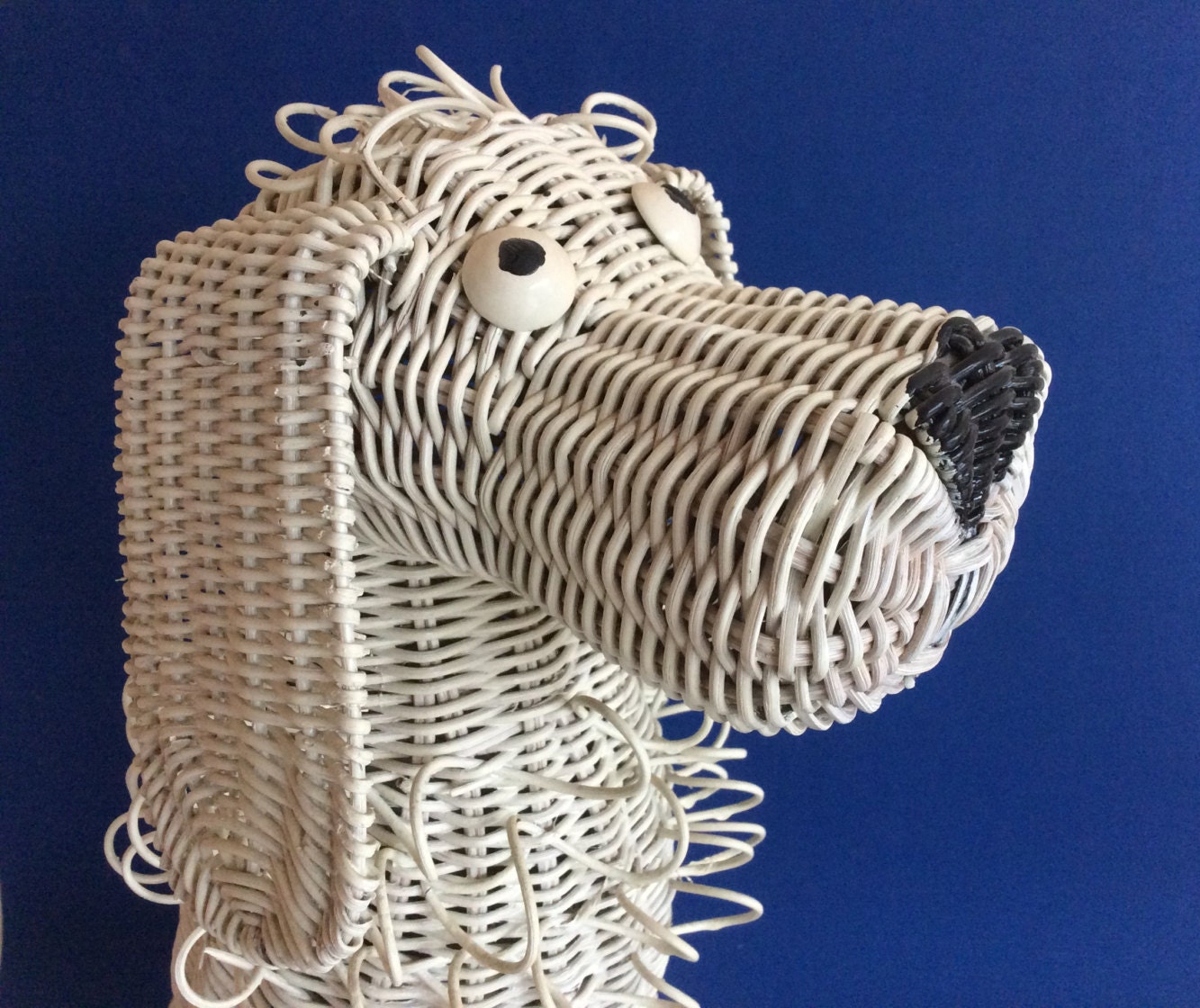 Wicker Dog Statue