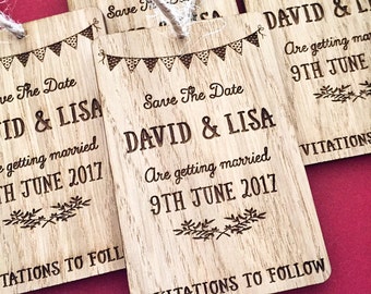 Save The Date - Rustic Wedding Announcement - Save The Date Magnet - Wooden Save The Date - Wedding Announcement - 02STD