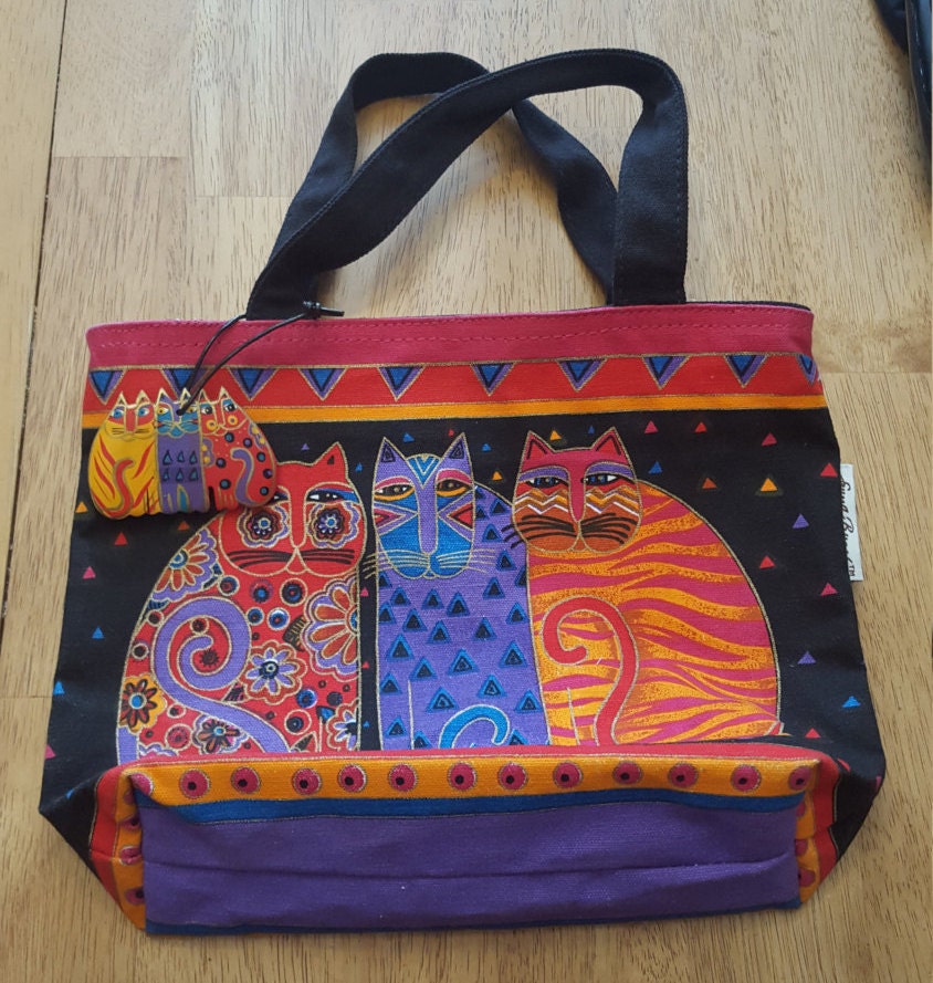 Laurel Burch cat colorful handbag purse or by MayasPurseParadise